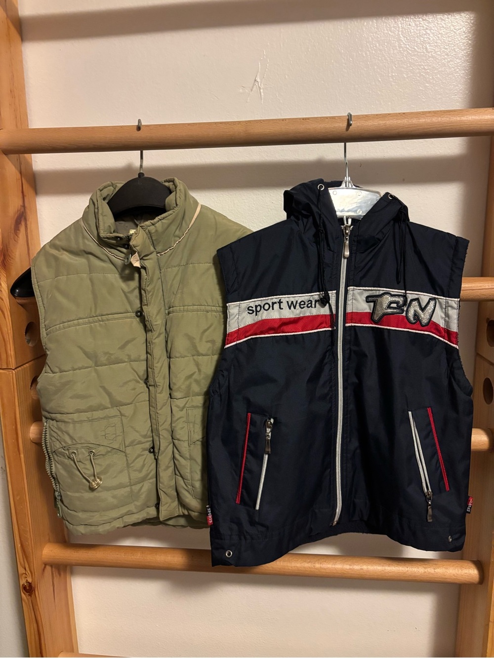 Sergent Major Kid’s Olive Green Quilted Puffer Vest & FN Sports Navy Fleece Vest